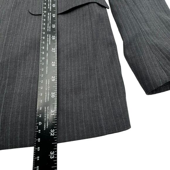 BROOKS BROTHERS Mens 43L Charcoal Gray Stripe Wool Blazer Suit Jacket 1818 Italy - Picture 13 of 14
